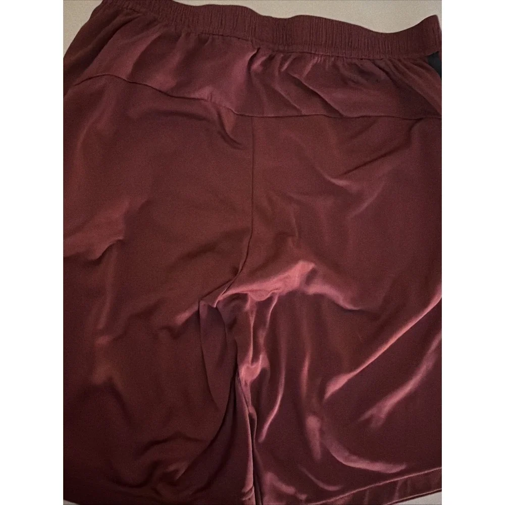 Adidas x Parley Men's Athletic Shorts Burgundy Zipper Pockets Maroon